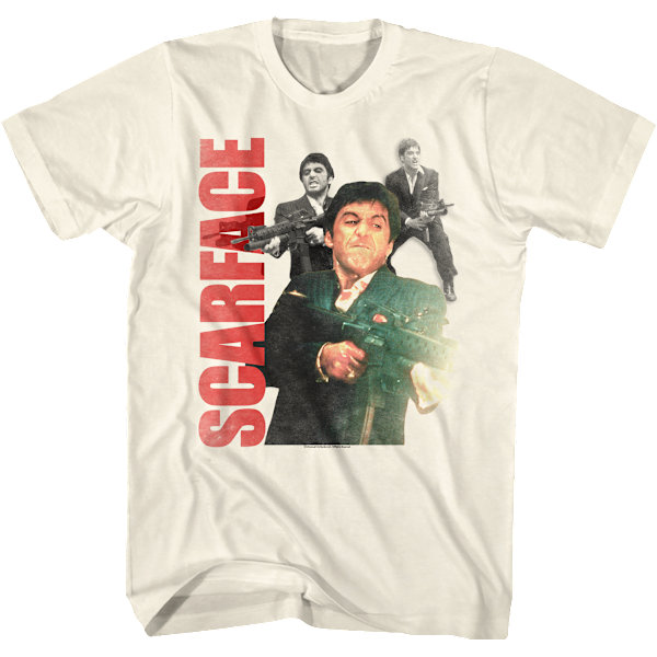 Tony Montana Skydescene Collage Scarface T-shirt L