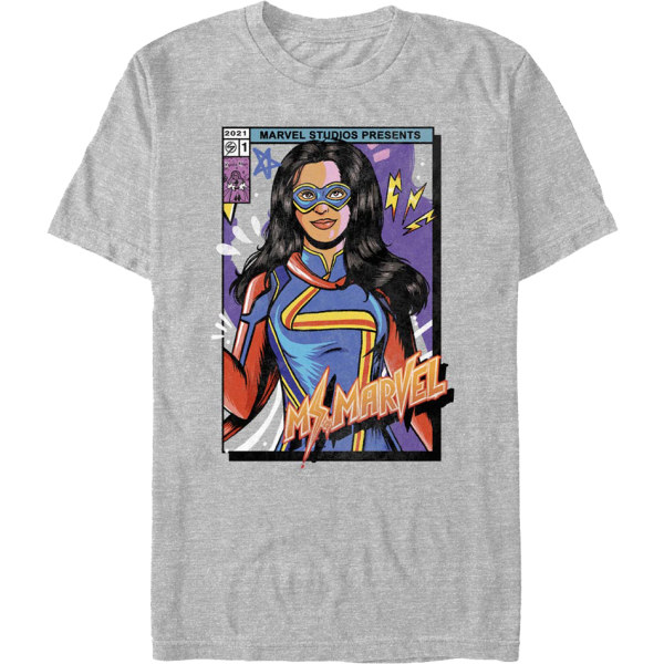 Ms. Marvel Fargerik Cover Marvel Comics T-skjorte Ny XL