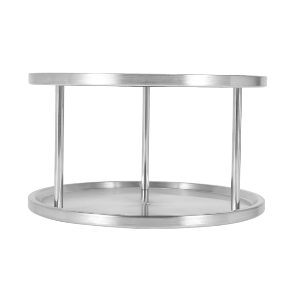 2X Krydderstativ Rustfritt Stål Organizer Skuff 360 Grader Dreibar Rotasjon 2 Braketter