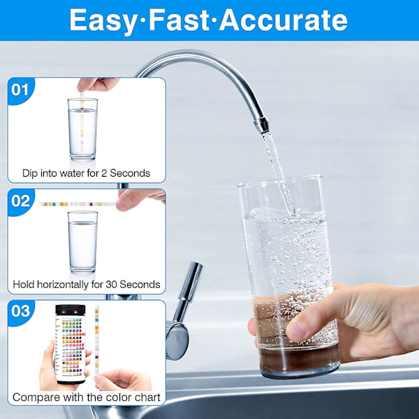 16 i 1 Drikkervands Test Kit 100 stk Vandtest Kit Til Drikkervand Brønd Hane Hjem Vandkvalitet Teststrimler Til Bly Ph Klor Hårdhed Brom 100pcs