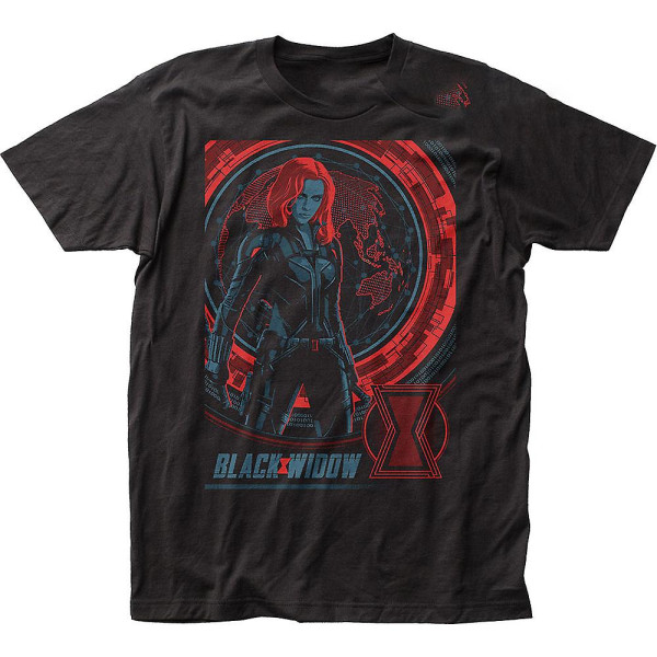 Black Widow Global Poster Marvel Comics T-shirt S