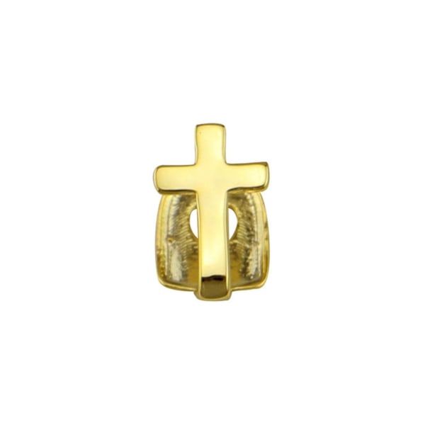 18k pläterade guld Tänder Grillar Top Tand Grill Cap Fashionabla tänder Tillbehör Universal För Kvinnor Män Nyhet Gold Single Cross