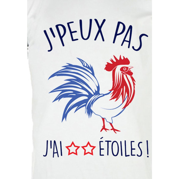 VM-T-shirt Blanc Unisex J'Peux Pas J'Ai 2 Etoiles L