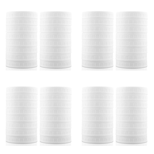 64-pack Bredviddande Glasburkslock, Konserveringsburkslock i Plast, Läckagesäkra & Repskyddande