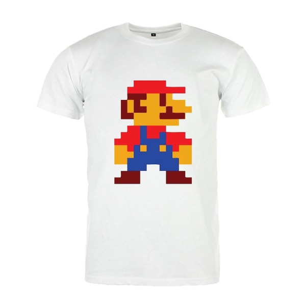 T-shirt Blanc unisex Mario Bros Pixel S