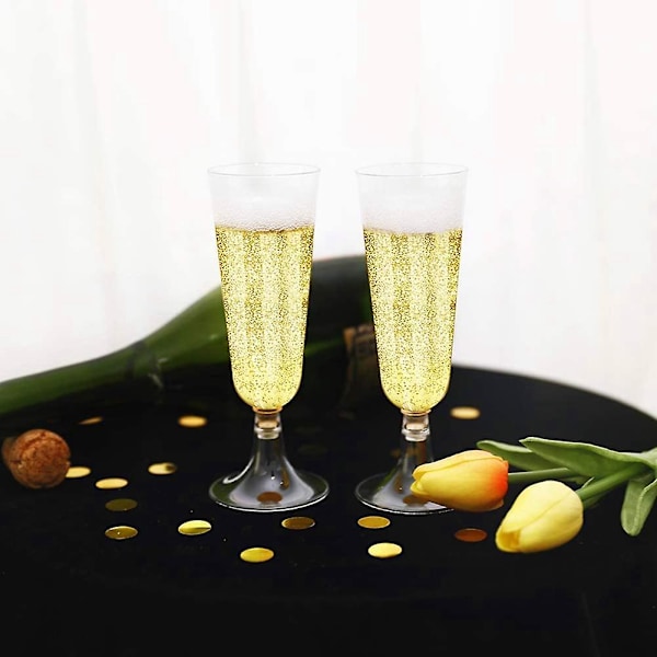 24 st Engångs Champagneglas Vin Glas Plast Testglas Champagneglas Glas 4.7oz (150ml)