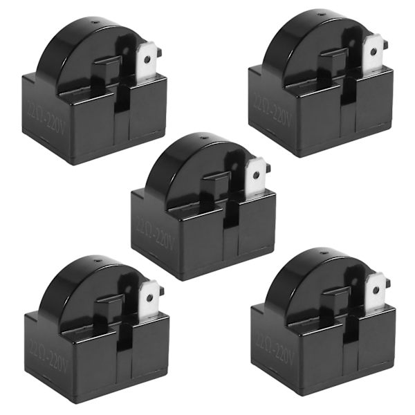 5x Plastfodral 22 ohm 2-polig PTC-startrelä för kylskåp