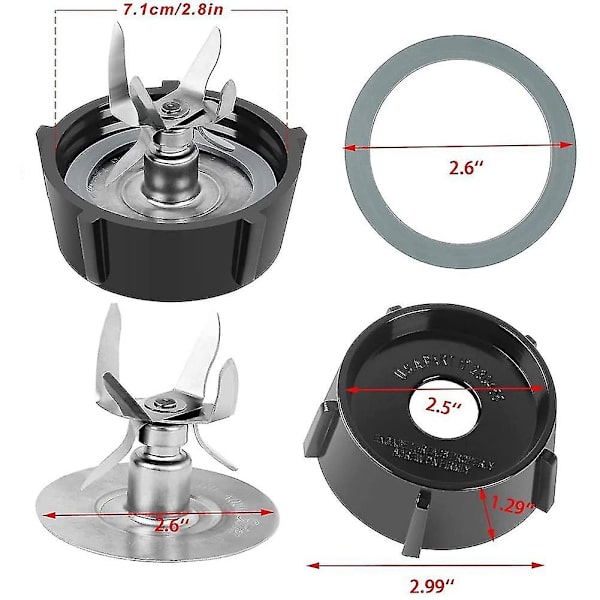 Reservedel Kompatibel Oster Oster Blenderblad med 4902 Blenderbunn og 6-punkts Fusionblad 4961