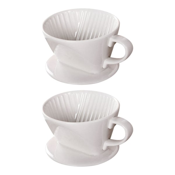 2X Kaffeefilterkop Praktisk Keramisk Kaffeefilter Manuel Brygning Kaffe Drypfilter Tragt Holdbar
