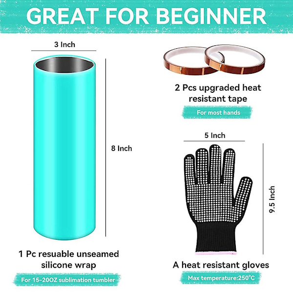 Silikonstropp for sublimeringsbeger for 20 oz tynn rett krus med varmebestandig gl