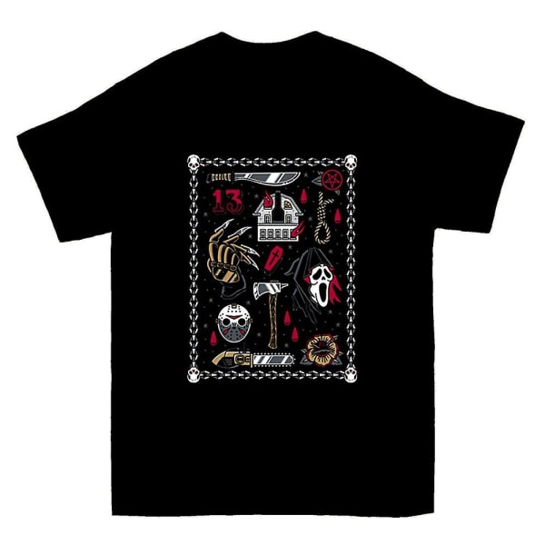 Skräckfilm Flash Traditionell Tattoo Goth T-shirt XXL