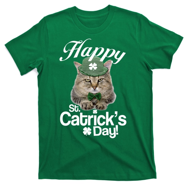 Happy St. Patricks Day Irsk Katt T-skjorte L