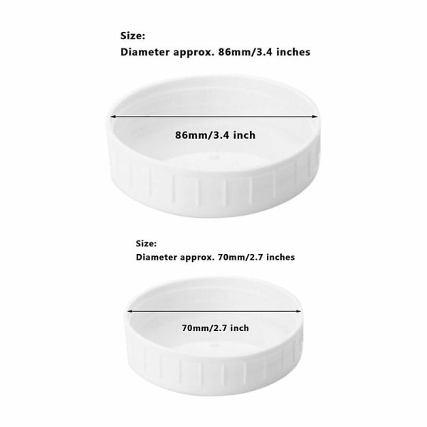 20 st plastförvaringslock med ribbor för 70mm/86mm standard vanliga munmurarburkar