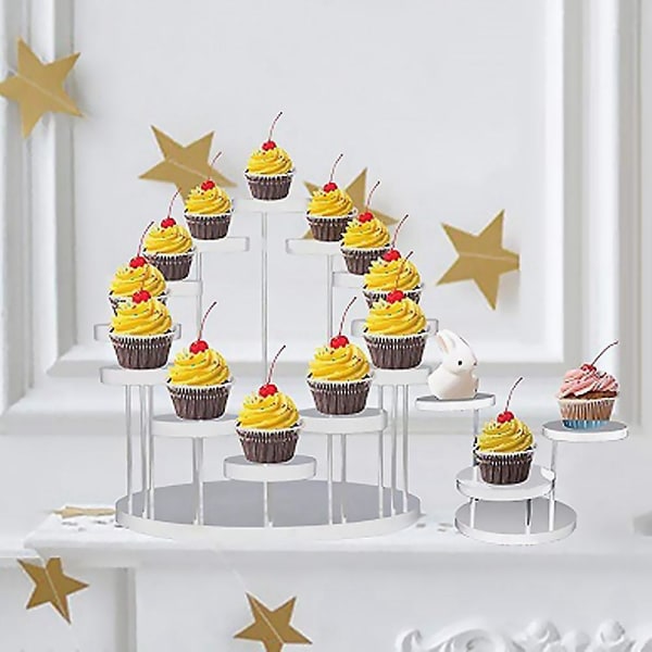 2 stk Runde Akryl Cupcakes Stativ - Premium Cupcakes Stativ, Cupcakes Display Stativ Dessert Holder Pastry