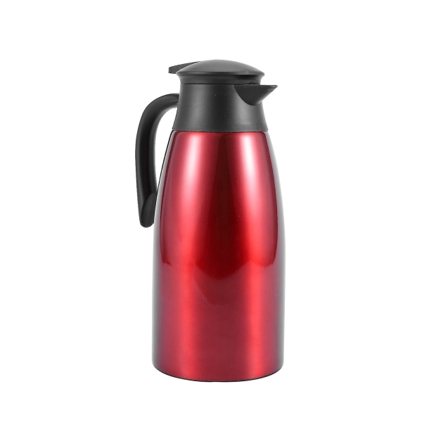 Rød 304 rustfrit stål 2l termos vakuumisoleret kedel kaffe te mælkekande varm krukke