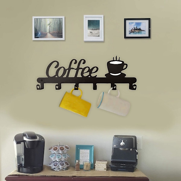 Vægmonteret Kops Holder, Kaffe Bar Dekorationsskilt, Kops Holder, Kop Skilt Kophæng, C