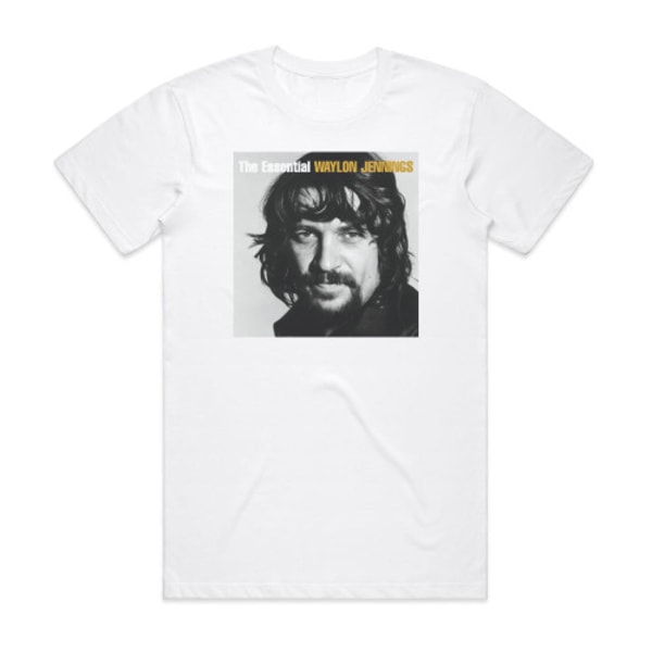 Waylon Jennings The Essential Waylon Jennings Album Cover T-shirt Vit S