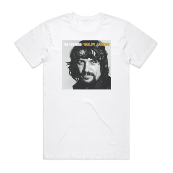Waylon Jennings The Essential Waylon Jennings Album Cover T-skjorte Hvit M