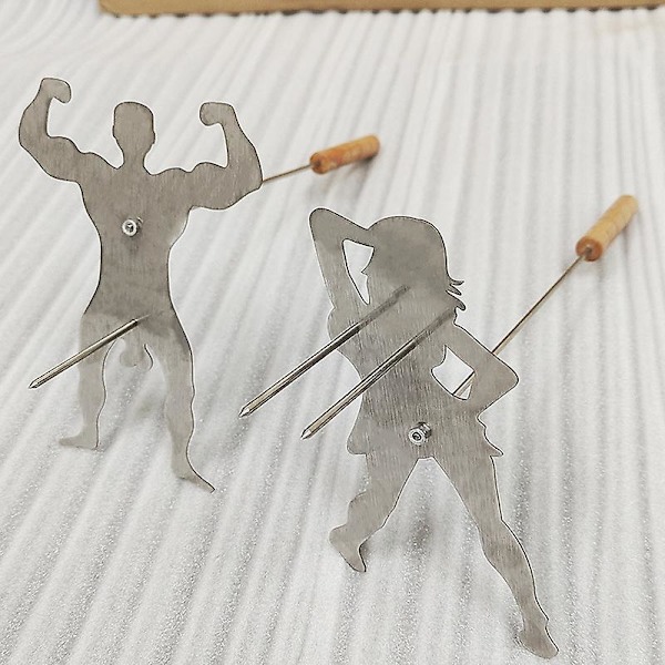 1 Set Grillspett Hotdog Man Marshmallow Woman Rostare Kock Eldstadspinnar muscular men and women