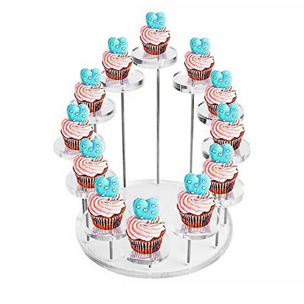 2 stk Runde Akryl Cupcakes Stativ - Premium Cupcakes Stativ, Cupcakes Visningsstativ Dessert Holder Bakverk