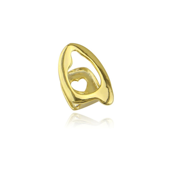 18k Forgyldt Tandgrill Øverste Tandgrill Kapsel Moderigtig Tandtilbehør Universal Til Kvinder Mænd Ny Gold Single Hollow Love