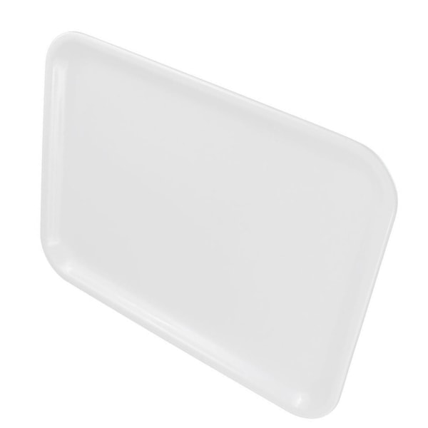 3 st 10 tum långa rektangulära brickor i plast, vita