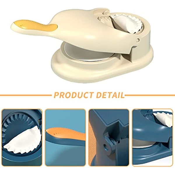 2 i 1 Dumpling Maker, Køkken Dumpling Maker Værktøj, Dumpling Form Tryk, Dumpling Hud Maker Dumpling Former Beige