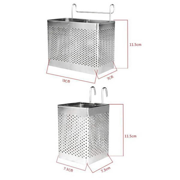 2x Rostfritt Stål Spispinnehållare Hängande Dish Torkställ Dish Avlopp med Hook Kit