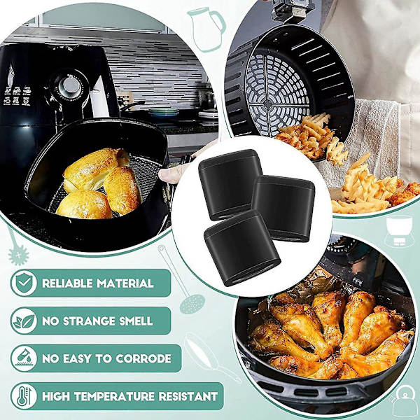 16 st Ersättningsgummi för Airfryer Grill Airfryer Delar Repskyddande Skydd Köks C Black