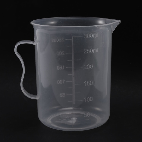 3X Målekande 250ml Gradueret Beholder Transparent Hvid Plastikkop
