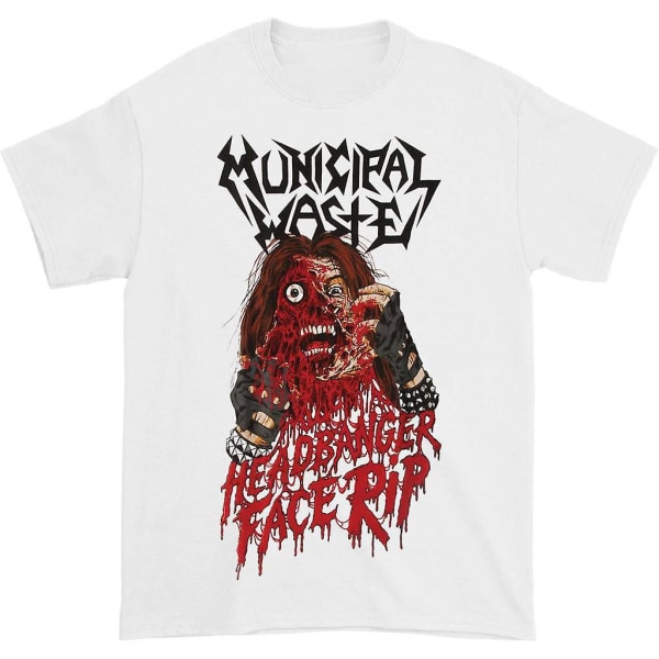 Municipal Waste Headbanger Face Rip White T-shirt XXL