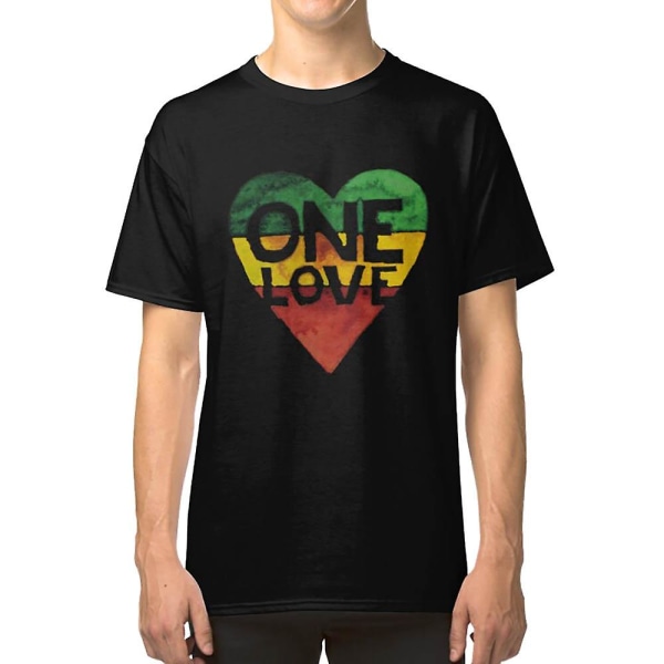 One Love Music Rasta Reggae Sydän Rauha Juuret T-paita M