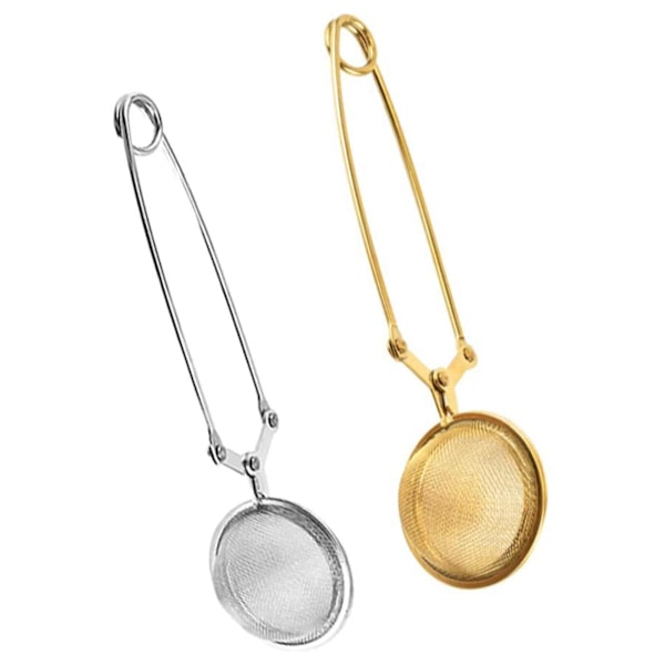 2-pack Snap Ball Tepåse i Rostfritt Stål med Handtag - Tepåsefilter för Löst Te