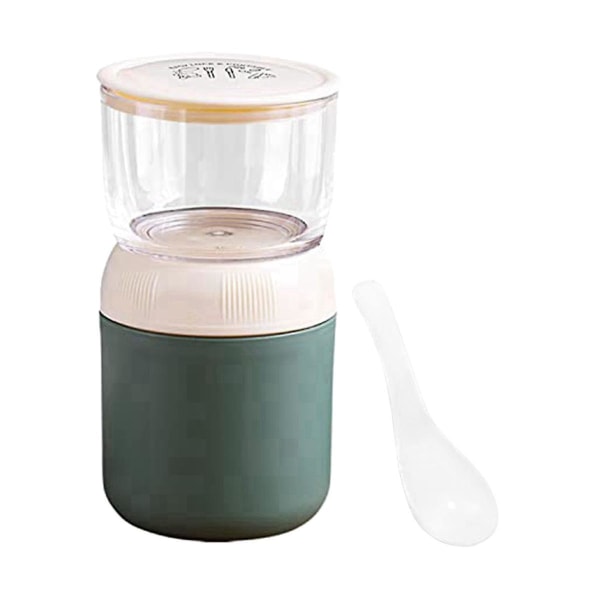 Havregrynskopp 400ml + Havregryn 300ml med sked 2 i 1 praktisk yoghurtkopp havregryn isolerad