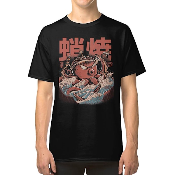 Takoyaki Attack Musta Versio T-paita XL