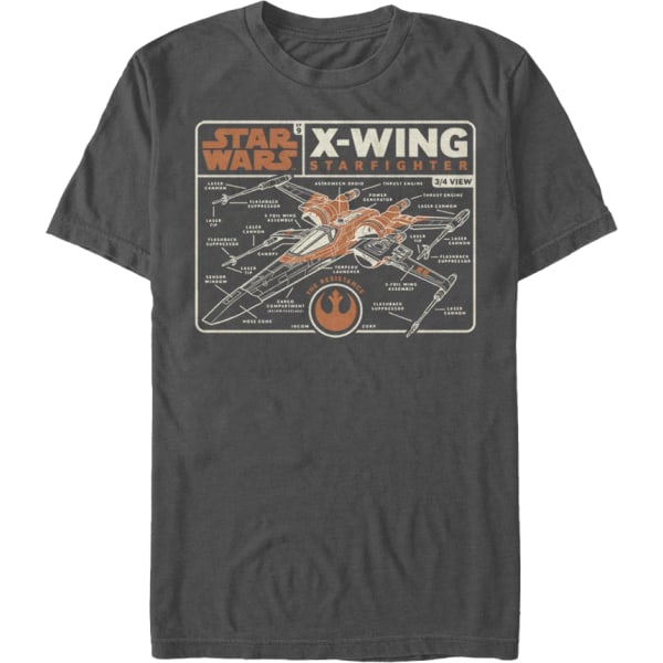 X-Wing Starfighter Schema Star Wars T-shirt S