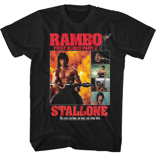 First Blood Part II Collage Rambo T-shirt XL