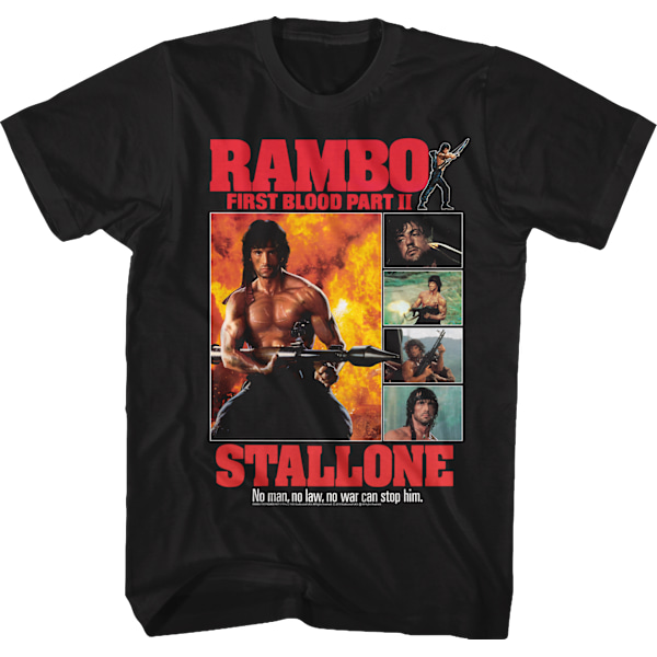 First Blood Part II Collage Rambo T-shirt XXL