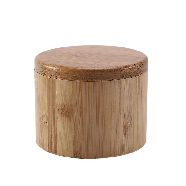 4 st Förvaringslådor Saltburk Trä Bambustorage Box Med Magnetisk Rotationslock Behållare