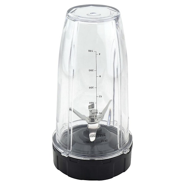 Ninja blender reservedele, 2 x 24oz kopper med låg, 7 x finnede ekstraktorblade, til nutri