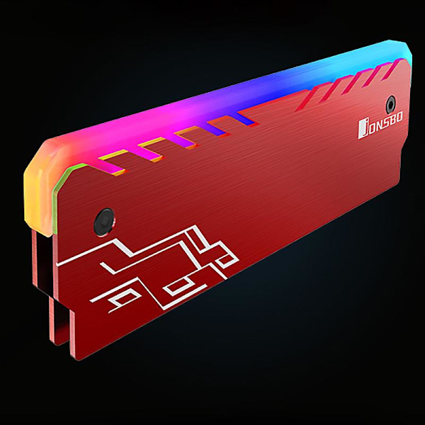 Jonsbo 2-pack RAM-kylare, lysande med omkopplingsbar RGB-belysning, Röd