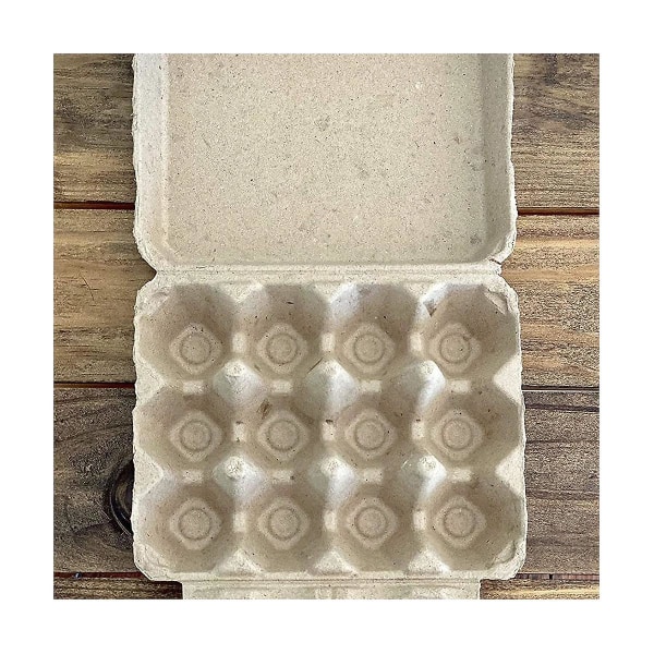 30 Vintage Blanke Eggkartonger - Rommer 12 egg i klassisk 3x4 stil, laget av robust resirkulert papp