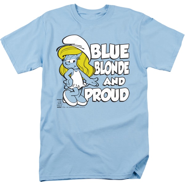 Blå Blond og Stolt Smurf T-skjorte M