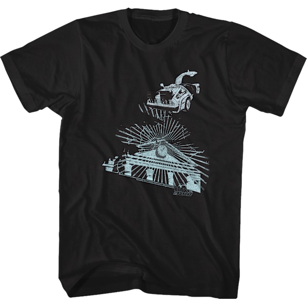 Clock Tower Lightning Storm Tilbage Til Fremtiden T-shirt M