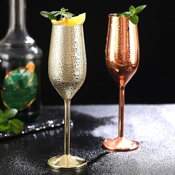 Vinglas i rostfritt stål, champagneglas, cocktailglas, metallvinglas, bar, oförstörbart vinglas