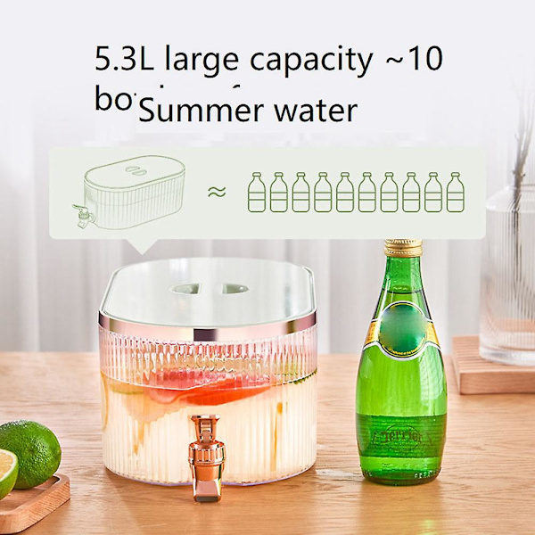 Køleskabsdrikkedispenser med Hane Lækagesikker Plastik Vandbeholder Kølende Drikkedispenser