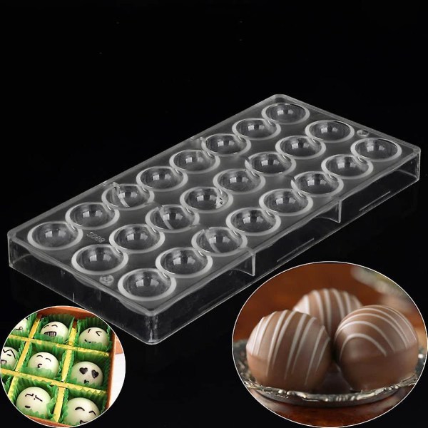 2-pack Polykarbonat Chokladformar Godistillverkningsformar, Gelé Chokladformade Brickor, Tryffel, Söt