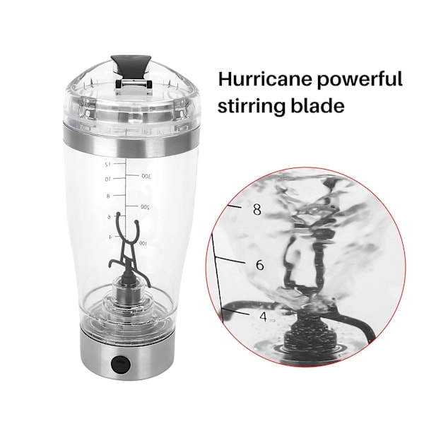 450 ml elektrisk proteinskakare USB-shakerflaska mjölk kaffe mixer vattenflaska rörelse virvel t