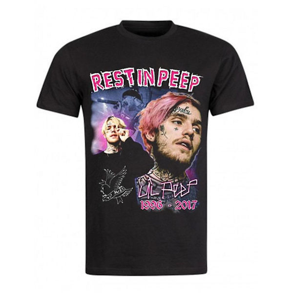 Lil Peep T-Shirt Sort Rest In Peep M