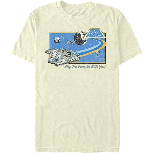Retro May The Force Be With You T-paita Star Wars M